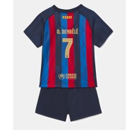 Barcelona Ousmane Dembele #7 Fußballbekleidung Heimtrikot Kinder 2022-23 Kurzarm (+ kurze hosen)